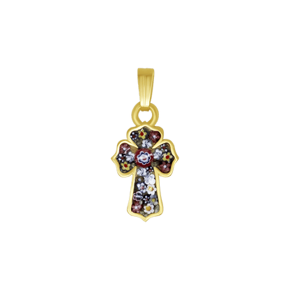 PENDENTE CROCE - MICROMOSAIC GIOIELLI - GOLDEN METAL