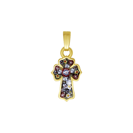 PENDENTE CROCE - MICROMOSAIC GIOIELLI - GOLDEN METAL