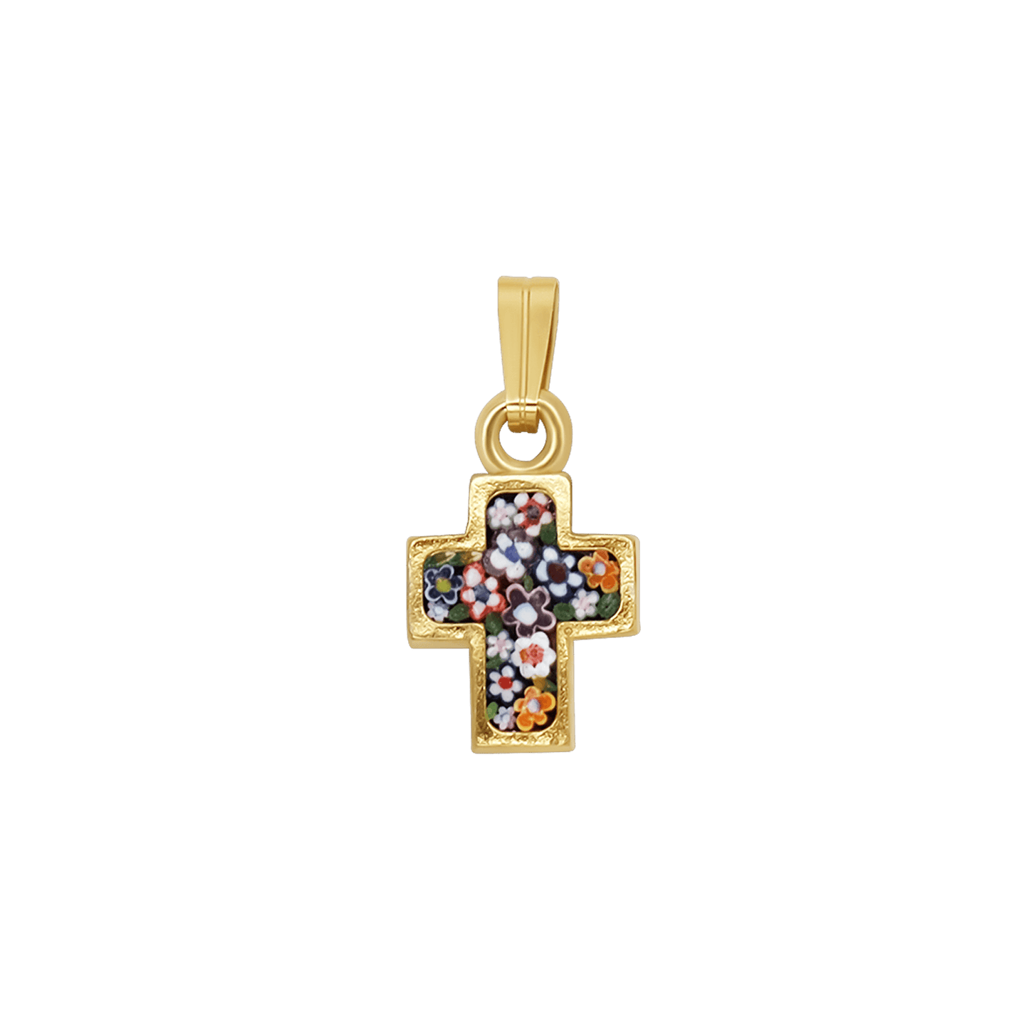 PENDENTE CROCE - MICROMOSAIC GIOIELLI - GOLDEN METAL
