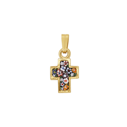 PENDENTE CROCE - MICROMOSAIC GIOIELLI - GOLDEN METAL
