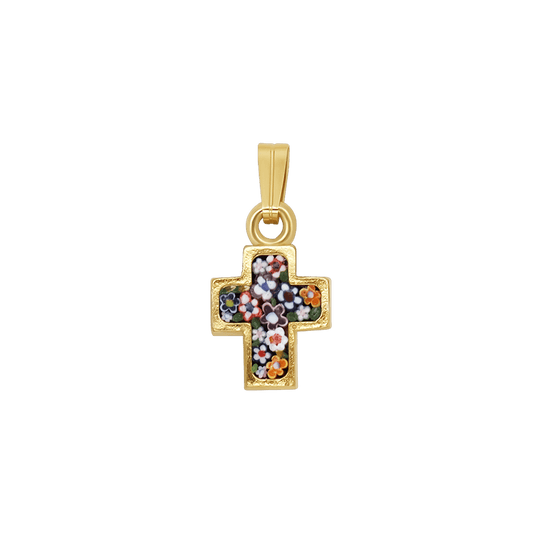 PENDENTE CROCE - MICROMOSAIC GIOIELLI - GOLDEN METAL
