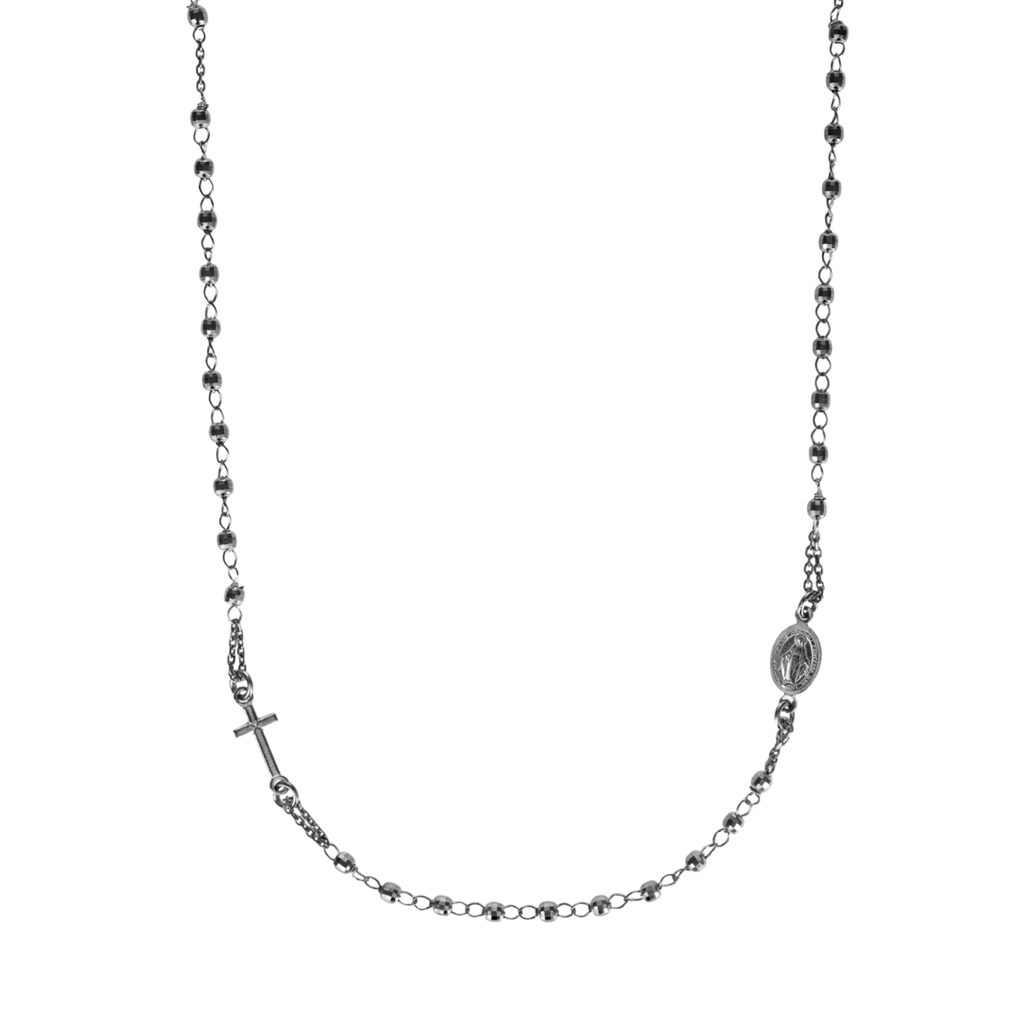 MIRACULOUS E CROCE - COLLANA - NERO ARGENTO