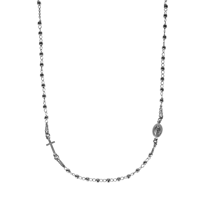 MIRACULOUS E CROCE - COLLANA - NERO ARGENTO