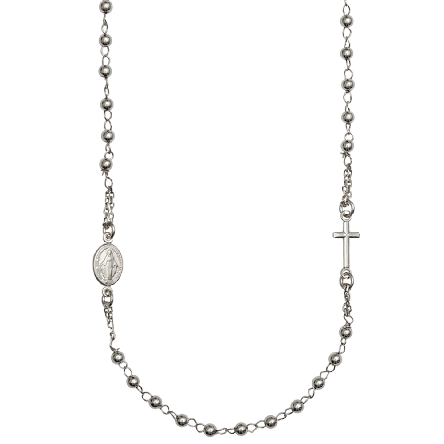MIRACULOUS E CROCE - COLLANA - BIANCO ORO