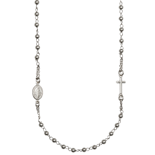 MIRACULOUS E CROCE - COLLANA - BIANCO ORO