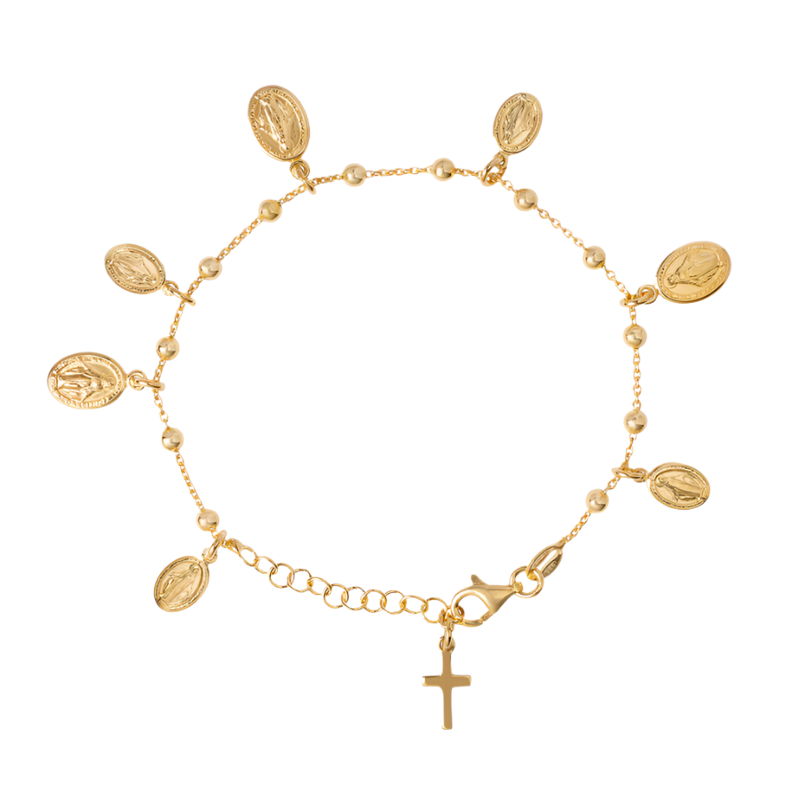 MIRACULOUS MADONNA MEDAGLIA - BRACCIALETTO - VERMEIL ARGENTO
