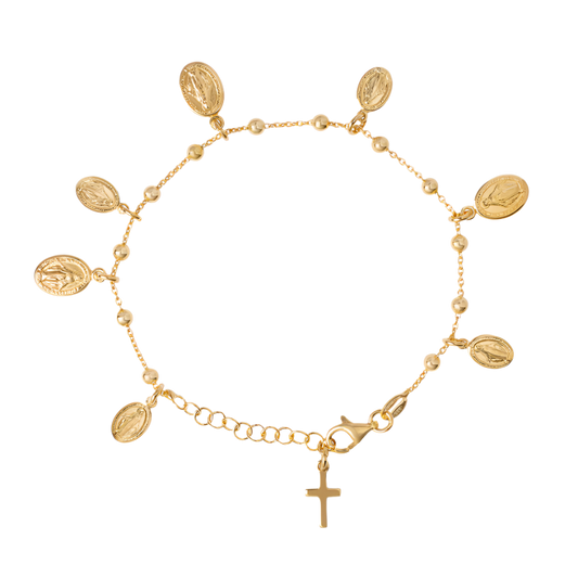 MIRACULOUS MADONNA MEDAGLIA - BRACCIALETTO - VERMEIL ARGENTO