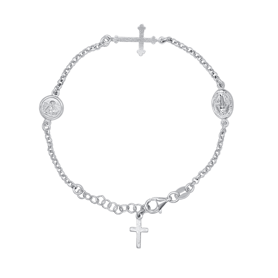 MIRACULOUS MEDAGLIA E ANGEL - BRACCIALETTO - ARGENTO