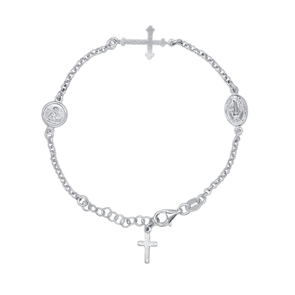 MIRACULOUS MEDAGLIA E ANGEL - BRACCIALETTO - ARGENTO