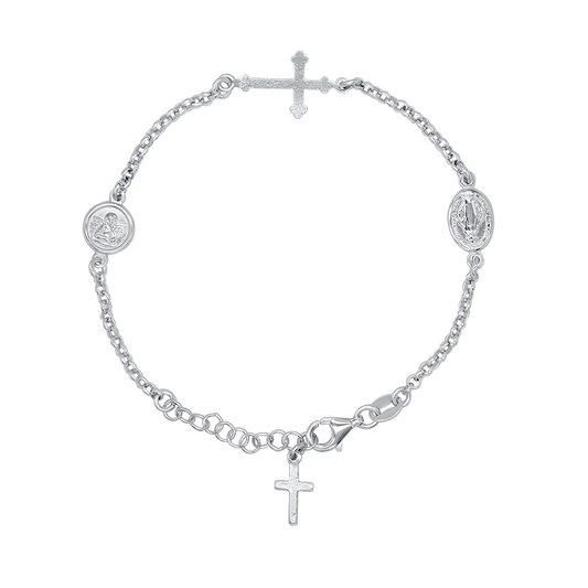 MIRACULOUS MEDAGLIA E ANGEL - BRACCIALETTO - ARGENTO