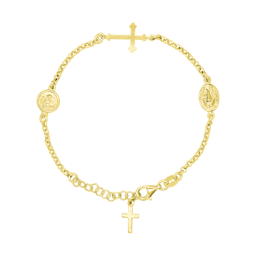 MIRACULOUS MEDAGLIA E ANGEL - BRACCIALETTO - GOLDEN ARGENTO