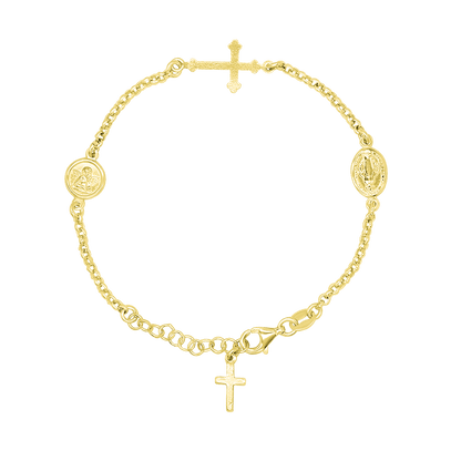 MIRACULOUS MEDAGLIA E ANGEL - BRACCIALETTO - GOLDEN ARGENTO