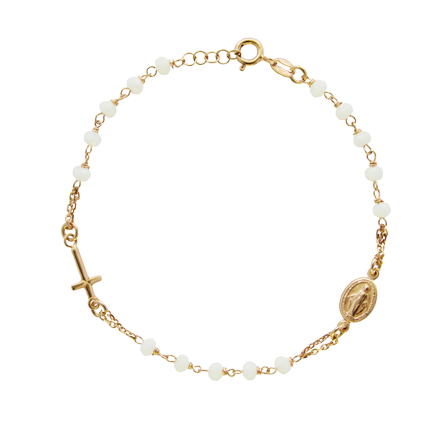 MIRACULOUS MEDAGLIA E CROCE - BRACCIALETTO - GOLDEN ARGENTO