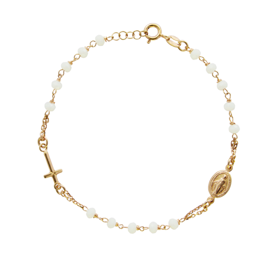 MIRACULOUS MEDAGLIA E CROCE - BRACCIALETTO - GOLDEN ARGENTO