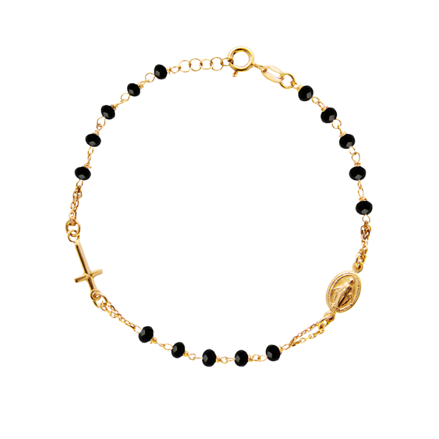 MIRACULOUS MEDAGLIA E CROCE - BRACCIALETTO - GOLDEN ARGENTO