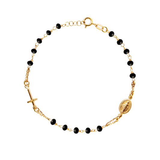 MIRACULOUS MEDAGLIA E CROCE - BRACCIALETTO - GOLDEN ARGENTO