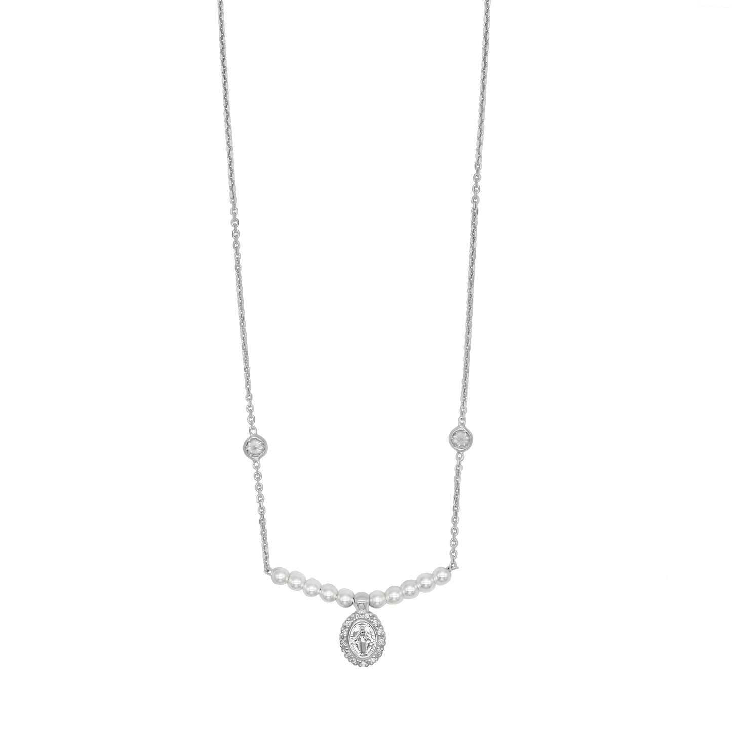 MIRACULOUS MEDAGLIA COLLANA - ARGENTO E PERLE