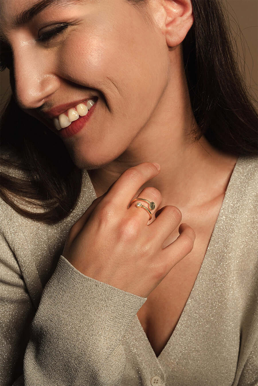 MIRACULOUS MEDAGLIA CON ZIRCONIA DOT - ANELLO - VERMEIL ARGENTO