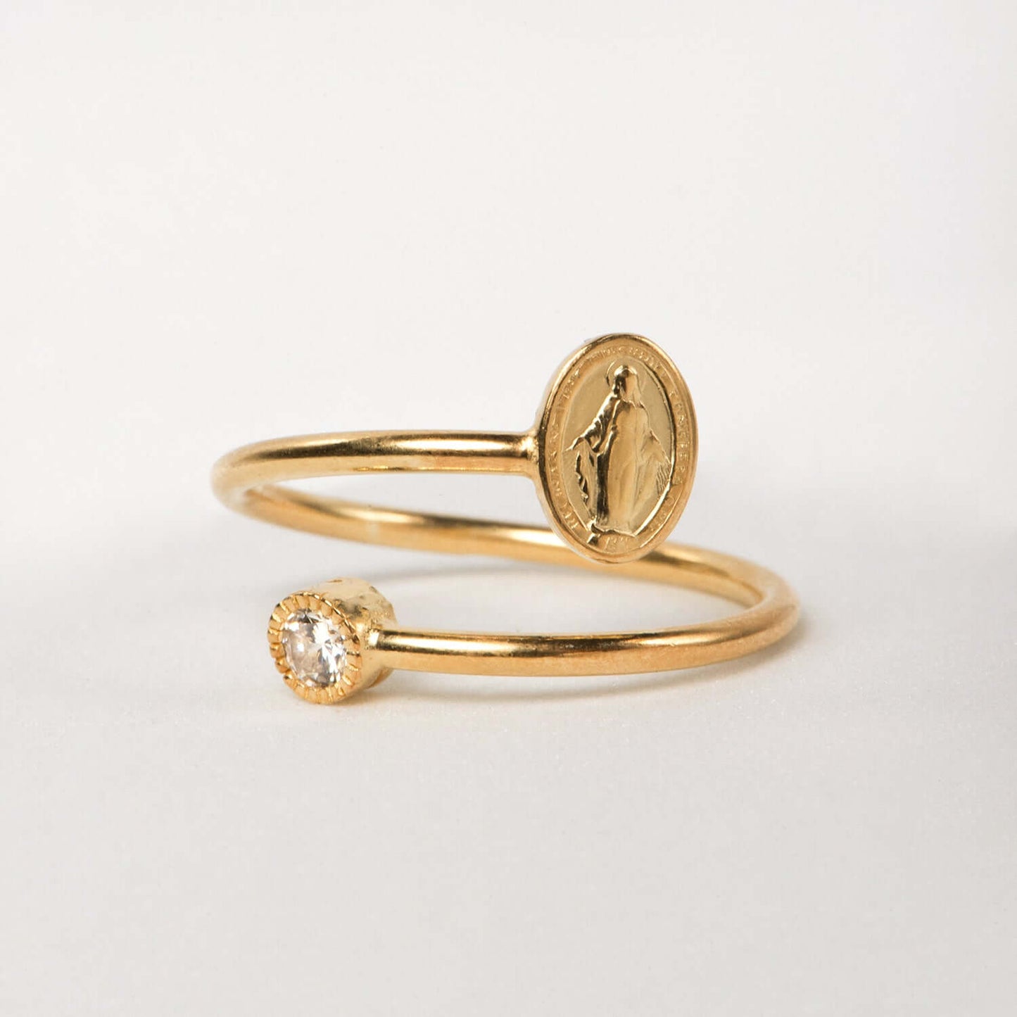 MIRACULOUS MEDAGLIA CON ZIRCONIA DOT - ANELLO - VERMEIL ARGENTO