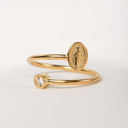 MIRACULOUS MEDAGLIA CON ZIRCONIA DOT - ANELLO - VERMEIL ARGENTO