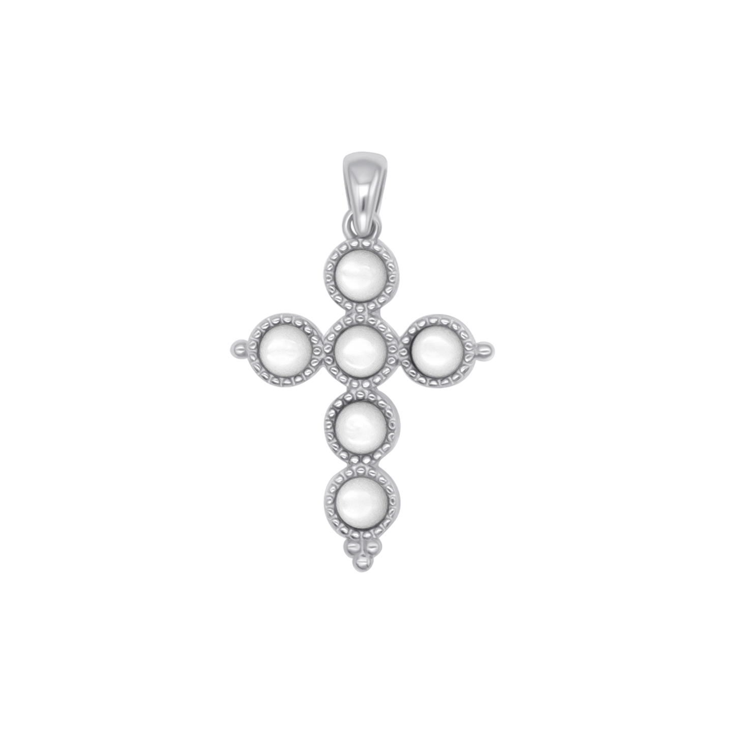 MOTHER OF PERLA PENDENTE CROCE - ARGENTO