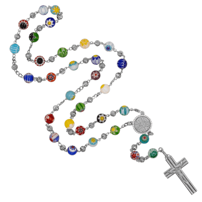 MURRINA GLASS BEADS - ROSARIO - ARGENTO