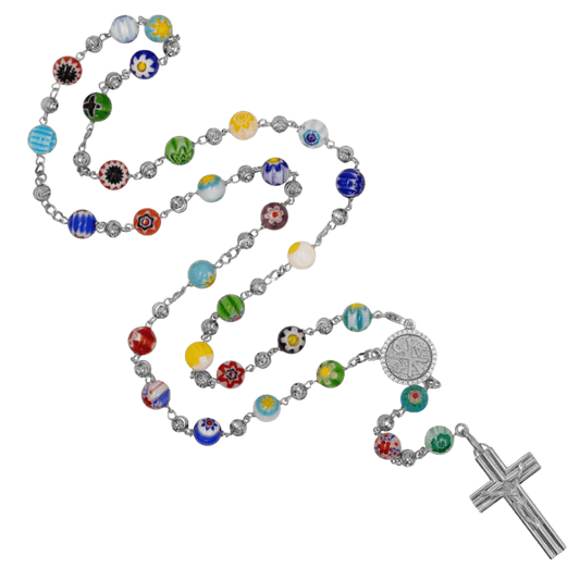 MURRINA GLASS BEADS - ROSARIO - ARGENTO