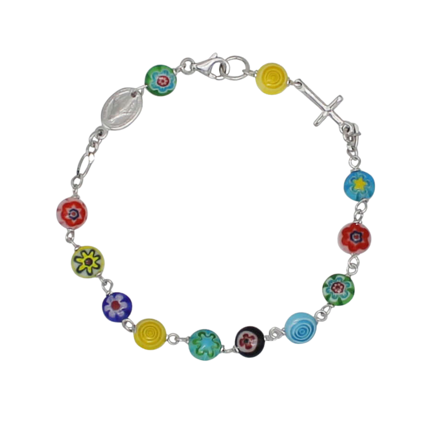 MURRINA GLASS BEADS BRACCIALETTO ROSARIO - ARGENTO