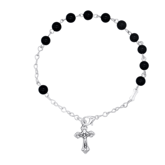 ONYX BRACCIALETTO ROSARIO - METAL
