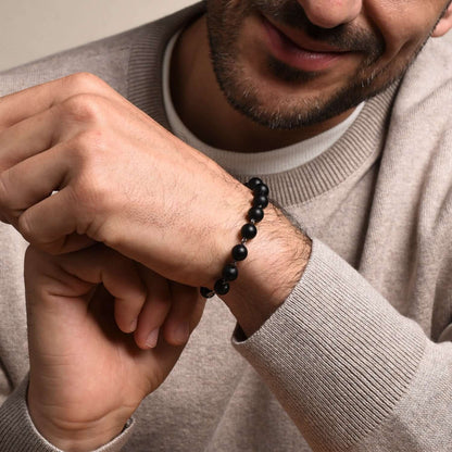 ONYX BRACCIALETTO ROSARIO - ARGENTO