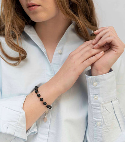ONYX BRACCIALETTO ROSARIO - ARGENTO