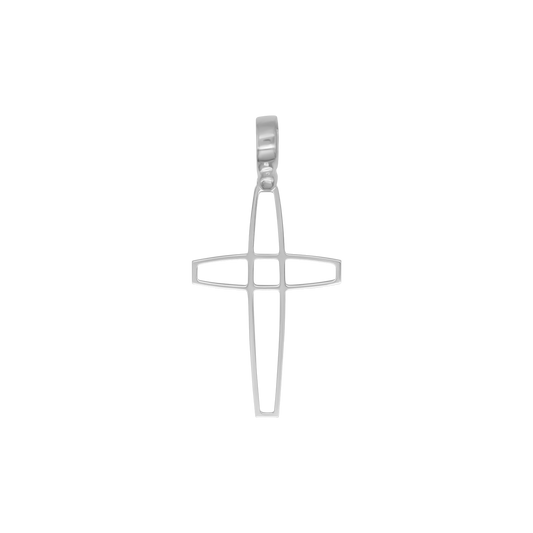 OPEN PENDENTE CROCE - ARGENTO