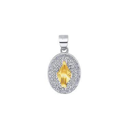 OUR LADY OF GRACE - PENDENTE - BICOLOR ARGENTO