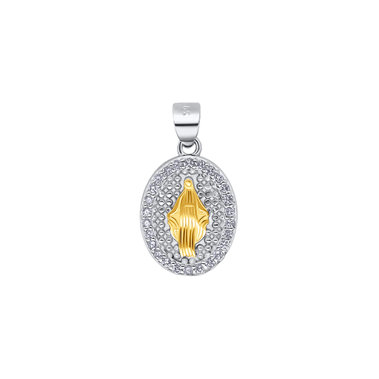 OUR LADY OF GRACE - PENDENTE - BICOLOR ARGENTO
