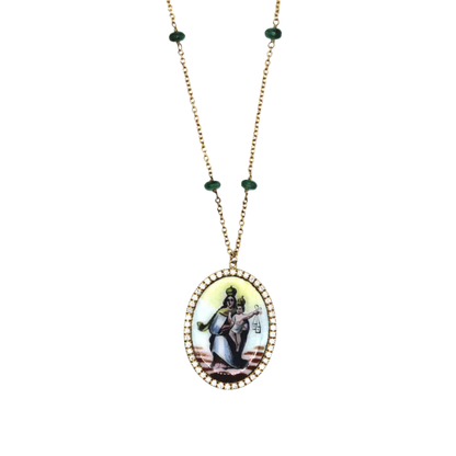 OUR LADY OF MOUNT CARMEL COLLANA - ORO E DIAMONDS