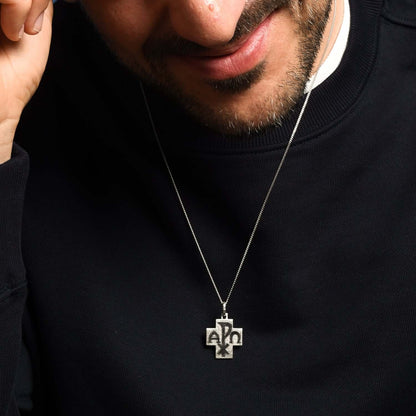 PEACE - PENDENTE CROCE - ARGENTO