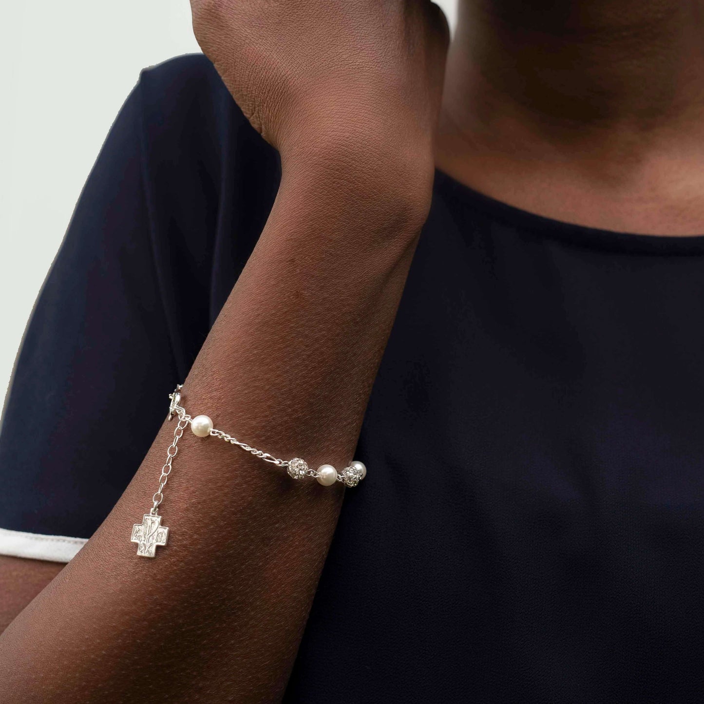 STRASSBALL E GLASS - PERLA BRACCIALETTO ROSARIO - ARGENTO