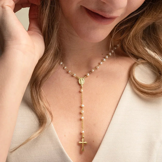 PERLA COLLANA ROSARIO - GOLDEN ARGENTO