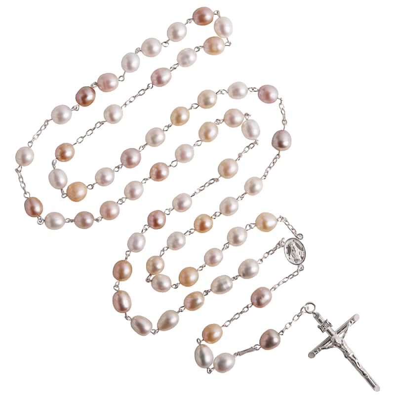 THREE-TONE PERLA ROSARIO - ARGENTO