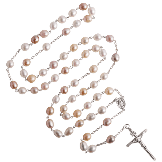 THREE-TONE PERLA ROSARIO - ARGENTO