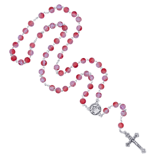 PINK E PURPLE GLASS - ROSARIO - METAL