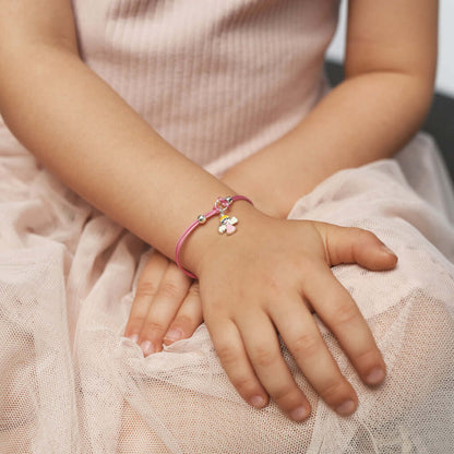 PINK BABY BRACCIALETTO - CORD - ARGENTO