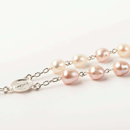 THREE-TONE PERLA ROSARIO - ARGENTO