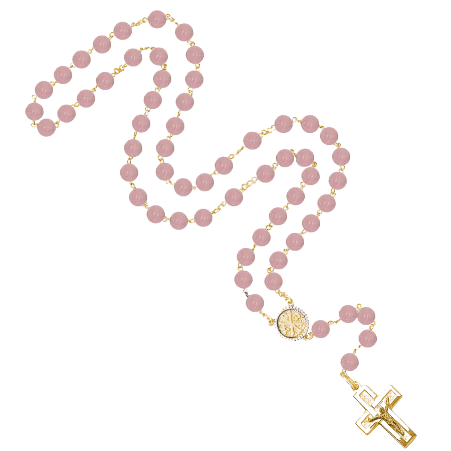 ROSE QUARTZ ROSARIO - VERMEIL ARGENTO