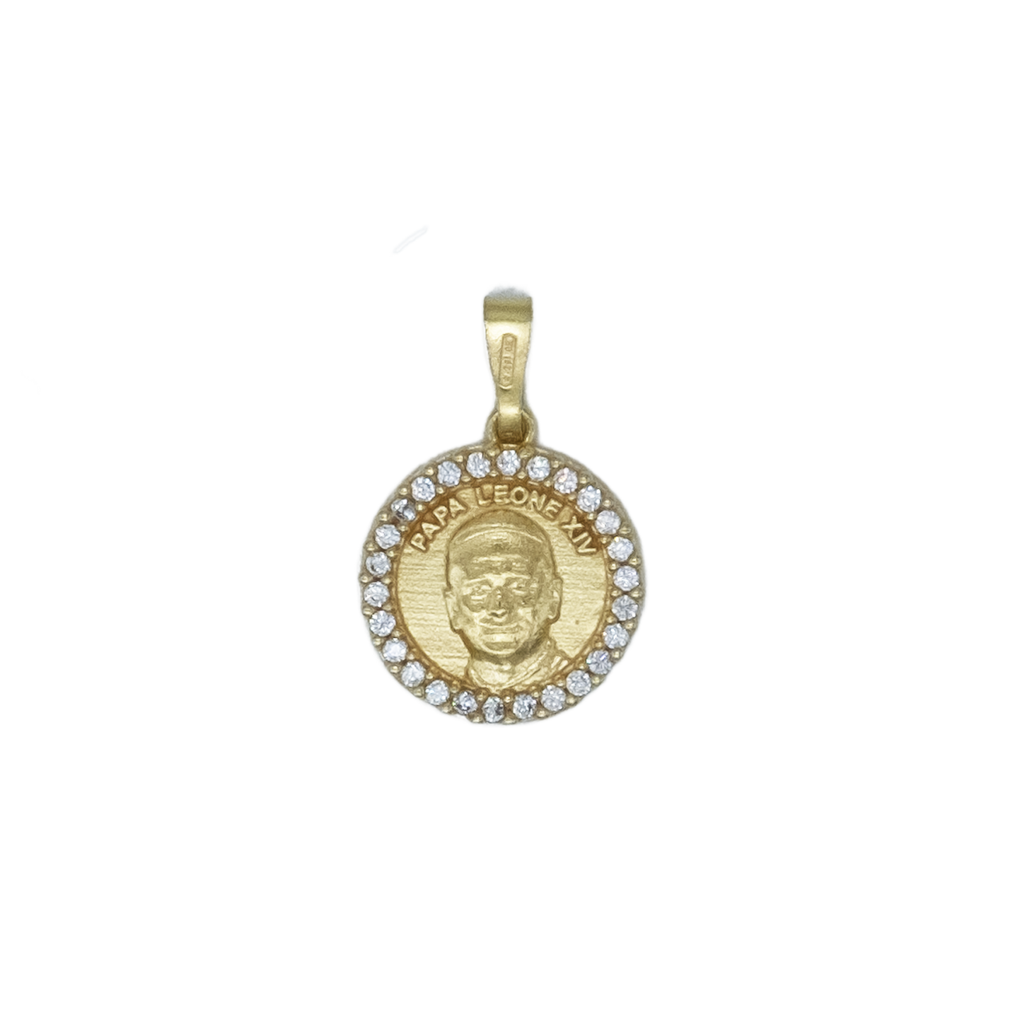 POPE LEO XIV - MEDAGLIA - GOLDEN ARGENTO E ZIRCONIA