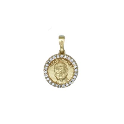 POPE LEO XIV - MEDAGLIA - GOLDEN ARGENTO E ZIRCONIA