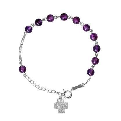 BRACCIALETTO ROSARIO AMETHYST - ARGENTO
