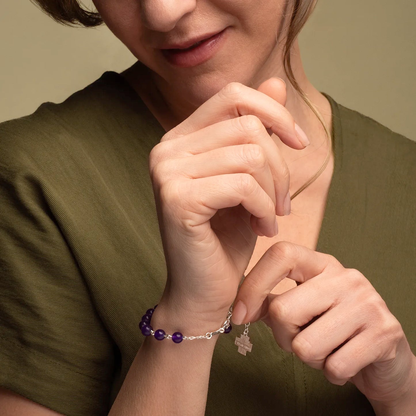 BRACCIALETTO ROSARIO AMETHYST - ARGENTO