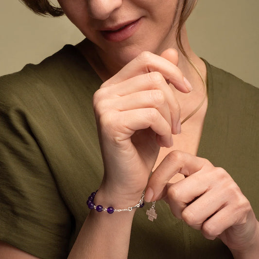 BRACCIALETTO ROSARIO AMETHYST - ARGENTO