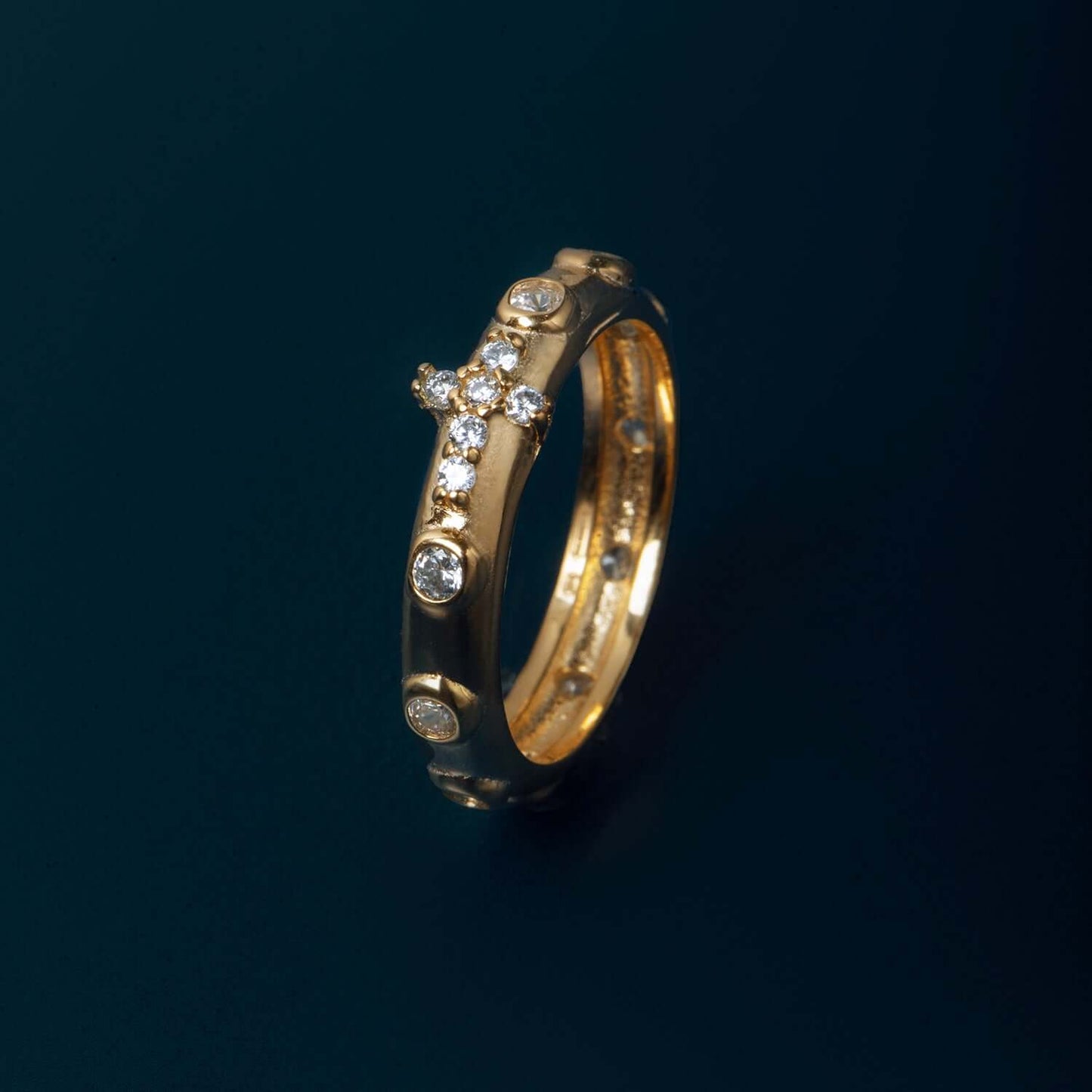 ROSARIO ANELLO - ZIRCONIA - VERMEIL ARGENTO